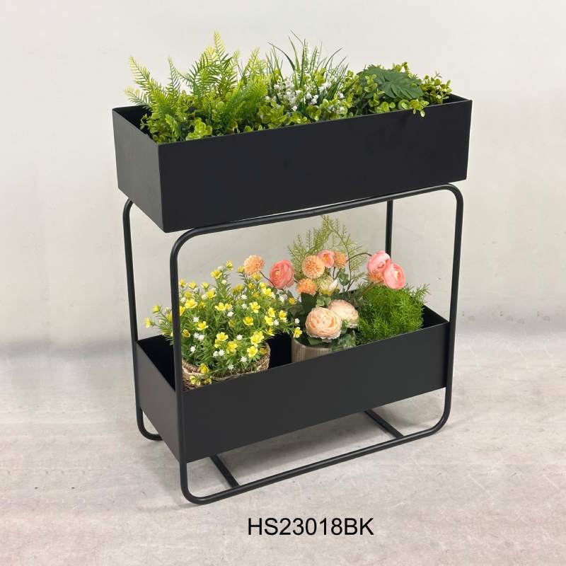 Blomsterkasser i sort metall